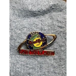 Vintage Hard Rock Cafe Lapel Hat Pin Aspen Colorado Save The Planet Earth Day
